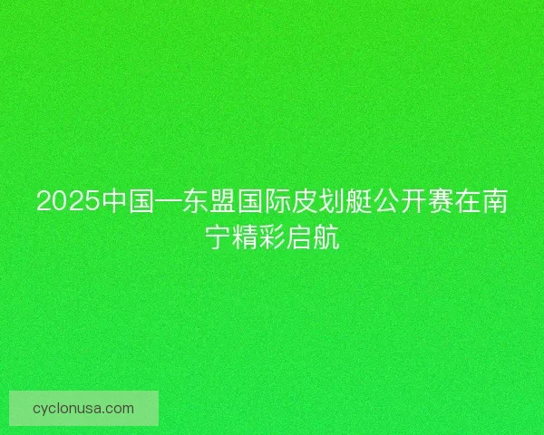 2025中国—东盟国际皮划艇公开赛在南宁精彩启航